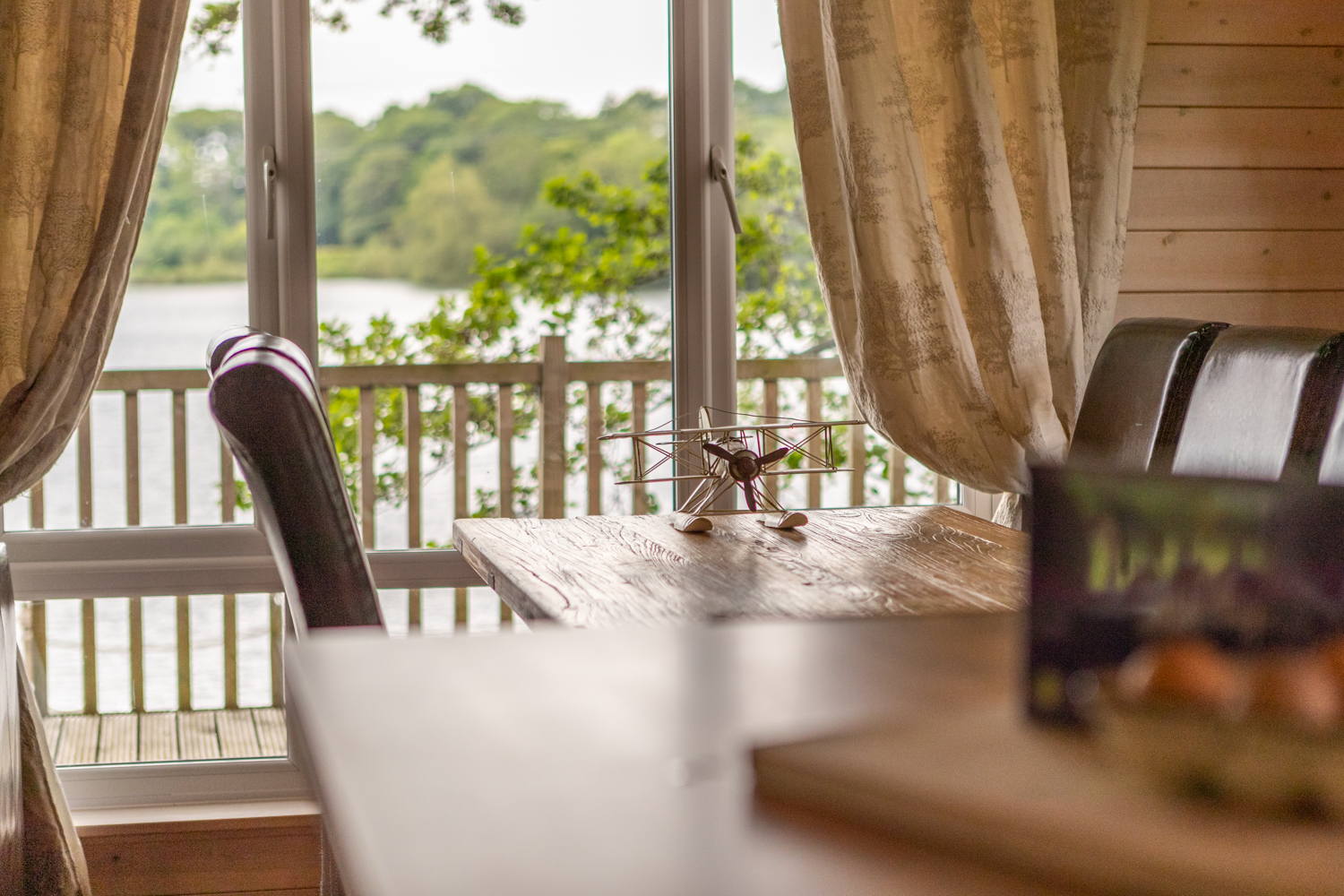 Warm lodge interior at Cleveleymere