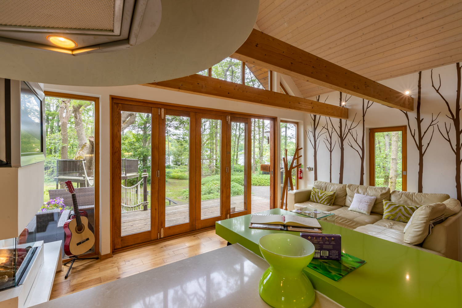 Tree House balcony and woodland setting